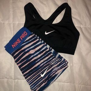 Nike Pro sports bra / spandex set